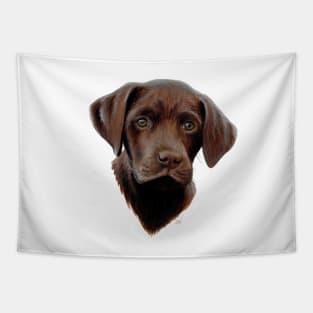 Chocolate Labrador Puppy Painting Tapestry