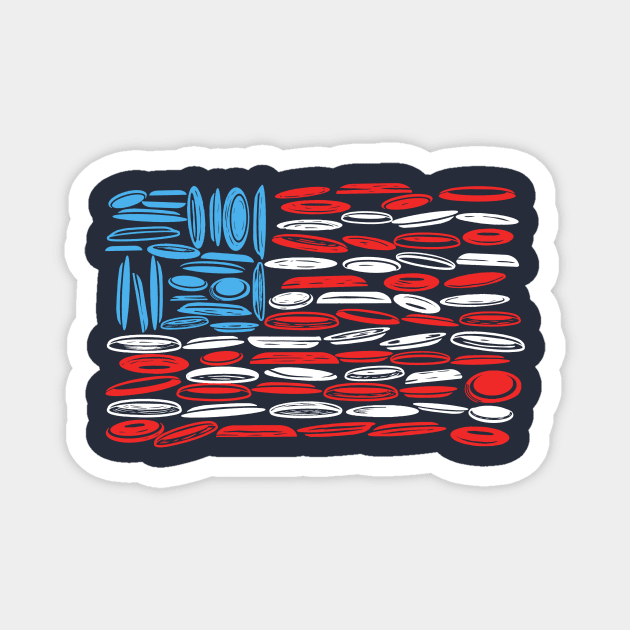 Disc Golf American Flag USE Patriotic Frisbee Magnet by robotbasecamp