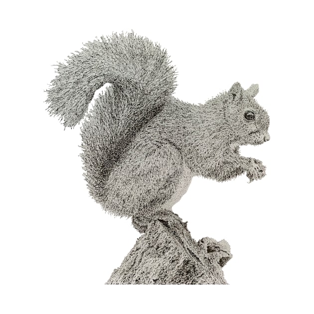 Dotwork Squirrel Art Print by DrawWithSacha