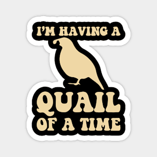 I'm having a Quail of a time funny Magnet