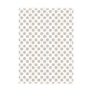 Brown Flower Icon Pattern Design T-Shirt