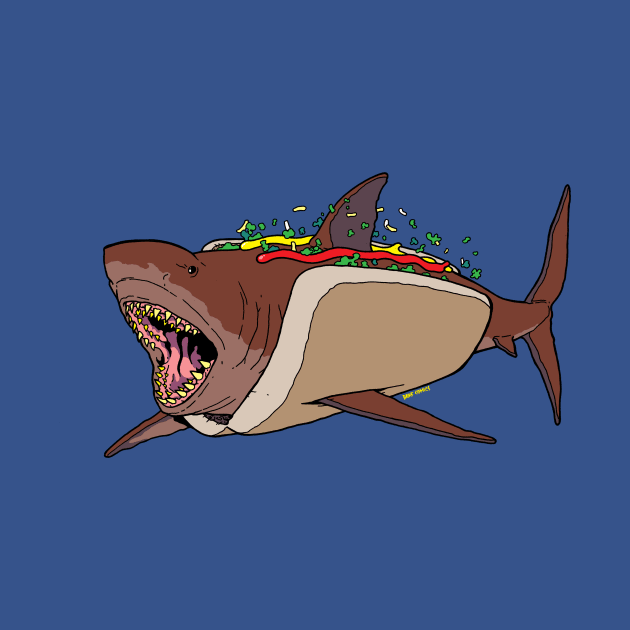 Hotdog Shark by BarfComics