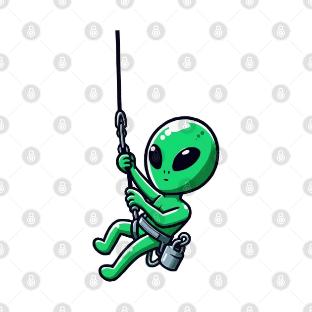 Funny alien Abseiling by fikriamrullah