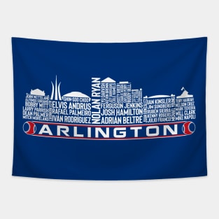 Texas Baseball Team All Time Legends, Arlington City Skyline Tapestry