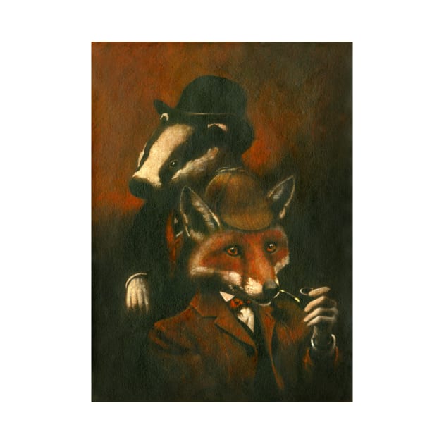 Fox And Badger Holmes And Watson by mictomart