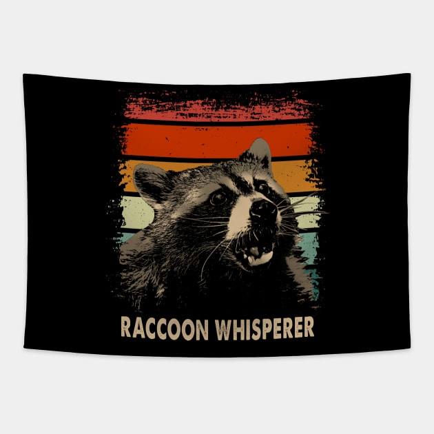 Starry-Eyed Raccoons Discover Extraterrestrial Fashion in Every Tee Tapestry by Black Demon Bear