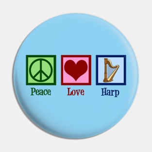 Pretty Peace Love Harp Pin