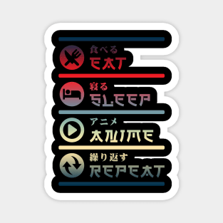 EAT SLEEP ANIME REPEAT Magnet