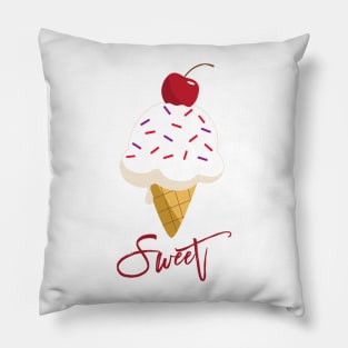 Sweet Ice Cream with a cherry on top Pillow