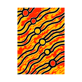 Aboriginal Art - Bush Fire T-Shirt