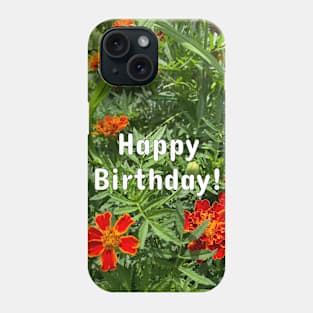 Happy Birthday (orange flowers) Phone Case