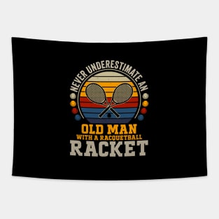 Cool Racquetball Art For Men Funny Racket Racquetball Grandpa Dad Player Tapestry