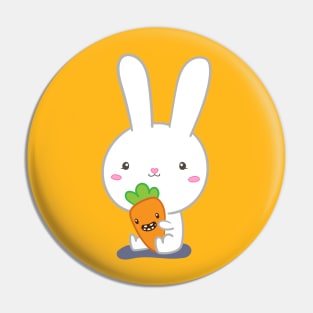 Carrot bunny Pin