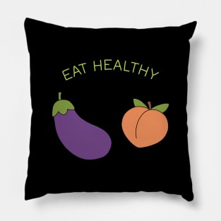 Eggplant and Peach Pillow