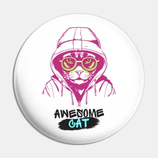 cyberpunk cat Pin