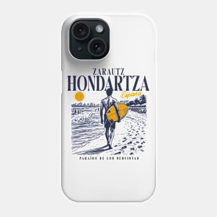 Vintage Surfing Zarautz Hondartza, Spain // Retro Surfer Sketch // Surfer's Paradise Phone Case