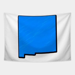 Bright Blue New Mexico Outline Tapestry