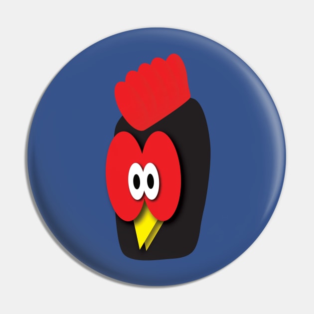 Funny Rooster Pin by DPattonPD