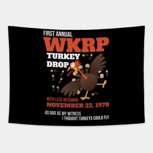 WKRP Thanksgiving Turkey Drop Thanksgiving Turkey Dinner Gift Tapestry