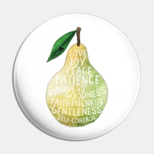 Fruit of the spirit | pear | green watercolor Pin