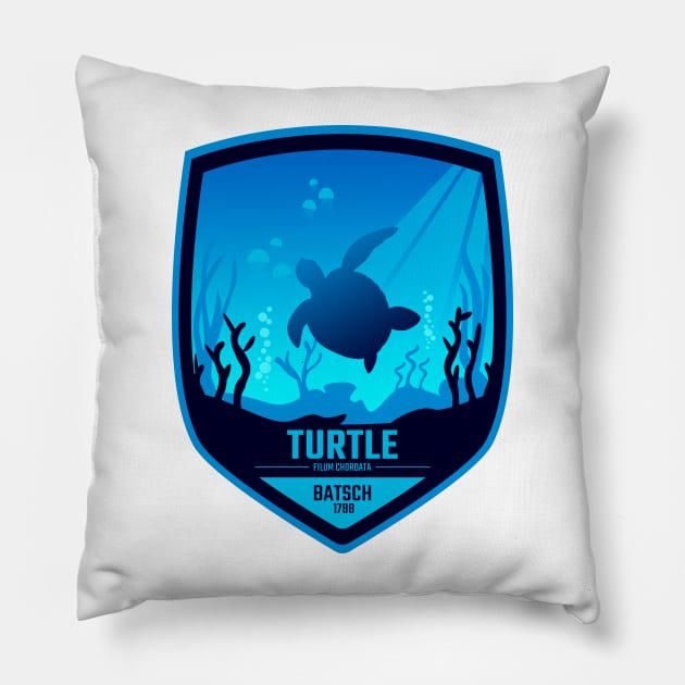 Turtle - Animal Badge Pillow by ris_kiefendi