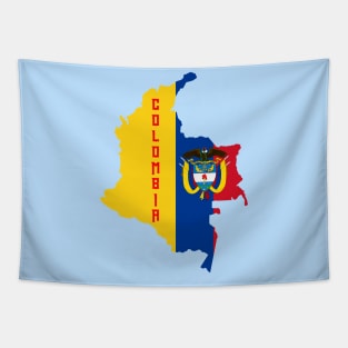 Colombia flag & map Tapestry