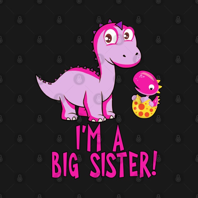 I'm A Big Sister with Pink Dinosaurs by tropicalteesshop