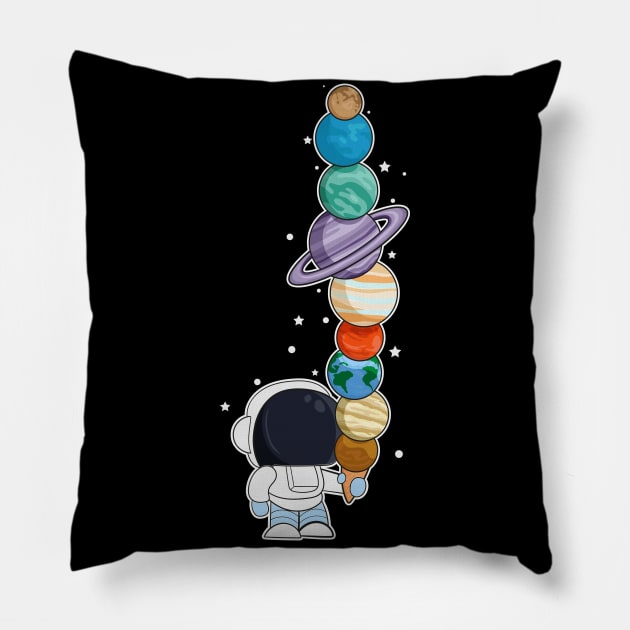 astronaut with ice cream Pillow by PaperHead