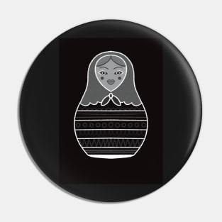 Black & White Russian Doll Pin