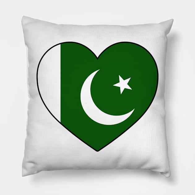 Heart - Pakistan Pillow by Tridaak