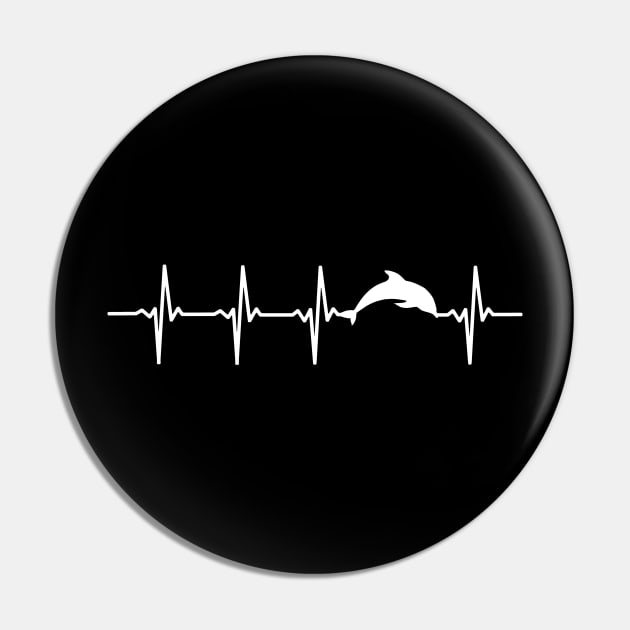 Dolphin Heartbeat Gift For Dolphin Lovers Pin by OceanRadar
