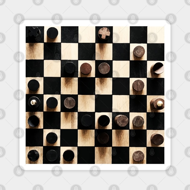 Wooden Chess Board Magnet by Lamink