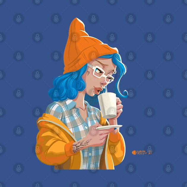 Coffee Hipster by cseguritanart