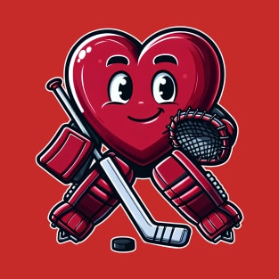 Valentine's Day Ice Hockey Goalie Team Player T-Shirt