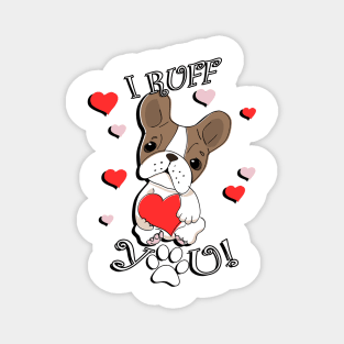 French Bulldog Mom Valentine’s Day Hearts & Frenchie Magnet