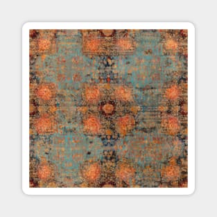 Mystical Tapestry: Vintage Indian Rug Reverie Magnet