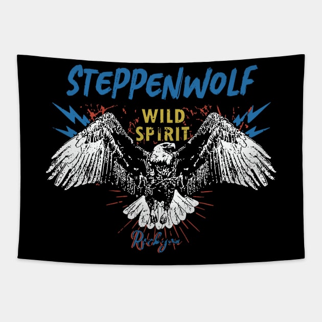 steppenwolf wild spirit Tapestry by akhirnya pattern