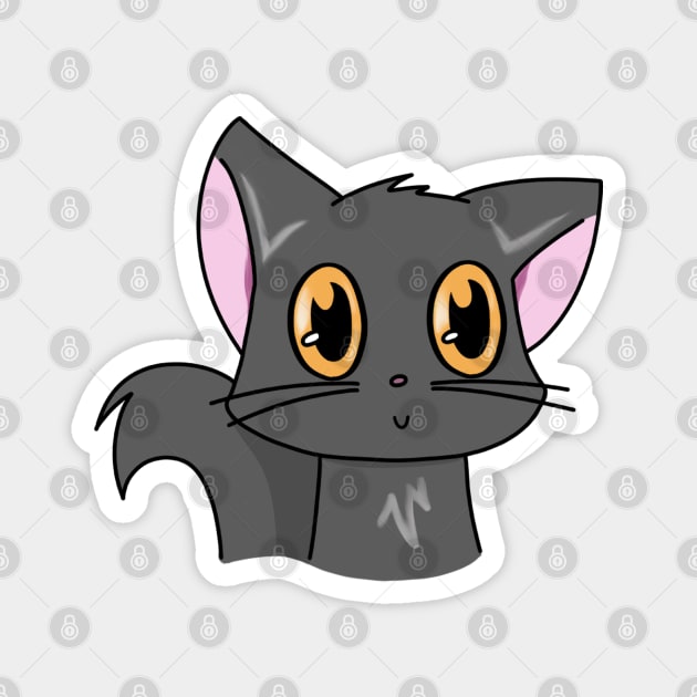 Cute Grey Cat With Orange Eyes Magnet by Cheesy Pet Designs