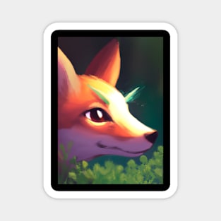 Cute Fox Painting Magnet