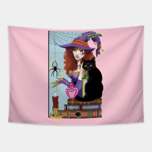 Witch, Cat & Candle Tapestry