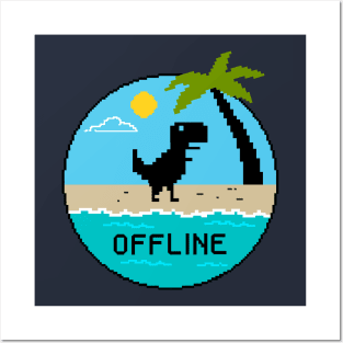  You Are Offline T-Rex [Dino Run] Pixel Art Dinosaur