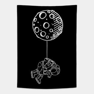 Astronaut hanging from the Moon Tapestry