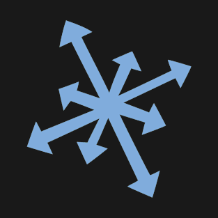 Large Snowflake Digital Illustration in Blue T-Shirt