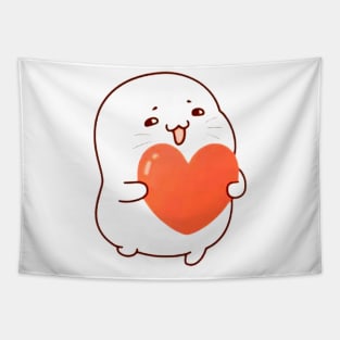 Cute Seal With a Heart Tapestry