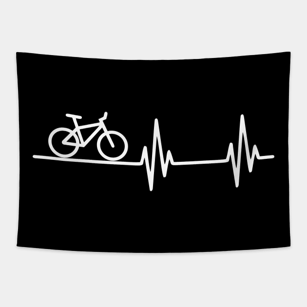 Bike Heart Beat Tapestry by Diskarteh