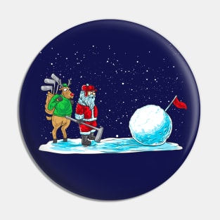 Golf Santa Claus Golfer Golfing Christmas Pin