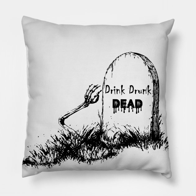 In the Graveyard Pillow by Drink Drunk Dead Podcast