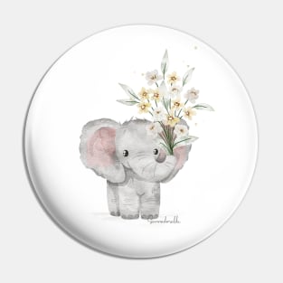 Bouquet Elephant Pin