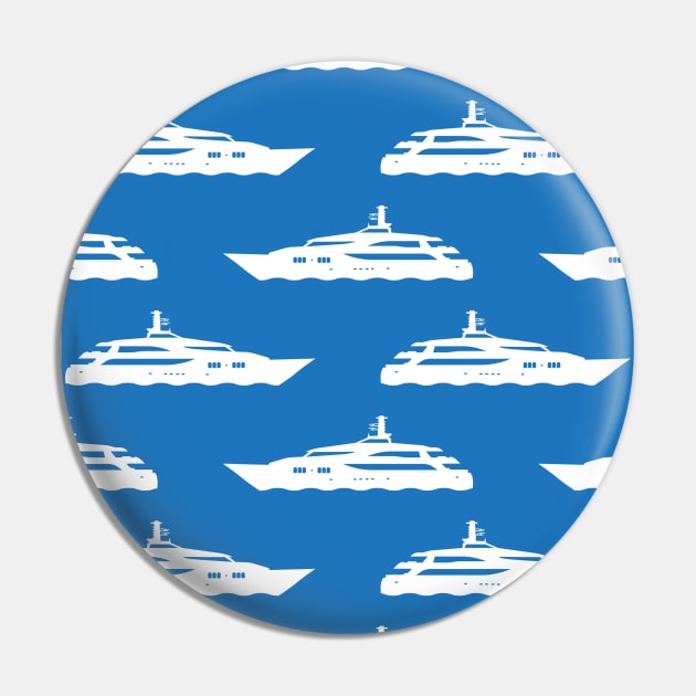 Blue Yacht Print Pin by NewburyBoutique