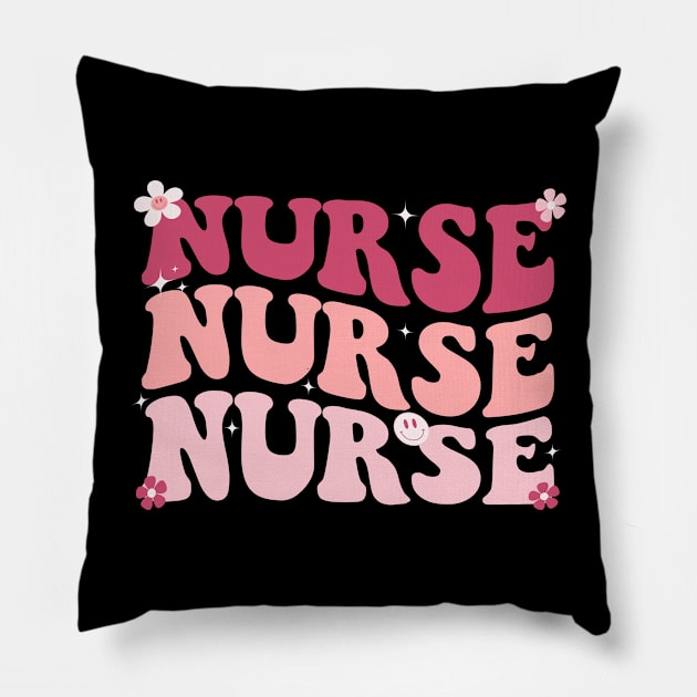 Groovy Nurse Shirt Women for Future Nurse, Nursing School, and Appreciation Nursing Pillow by Saraahdesign